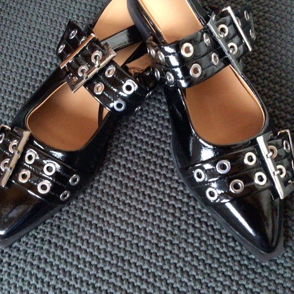 Aimery Women Buckle Ballet Flats Pointed Toe, 8 - Picture 4 of 6